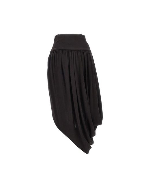 Alaïa Black Draped Jersey Skirt