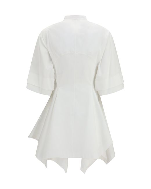 Alaïa White Alaïa Panelled Poplin Dress