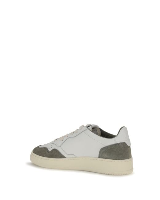 Autry White Medalist Low Sneakers/Smoked for men