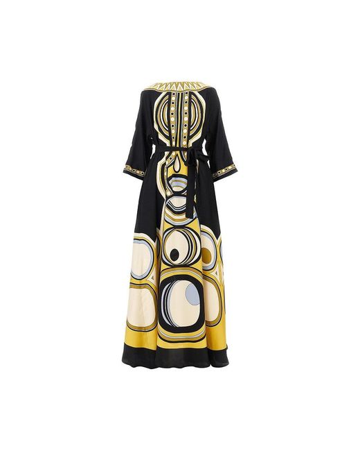LaDoubleJ Multicolor Printed Silk 'Muumuu' Long Dress