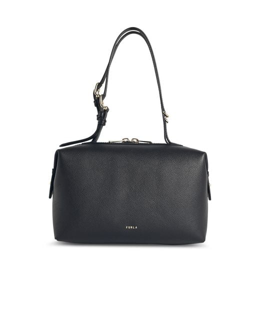 Furla Black 'Double' Leather Bag