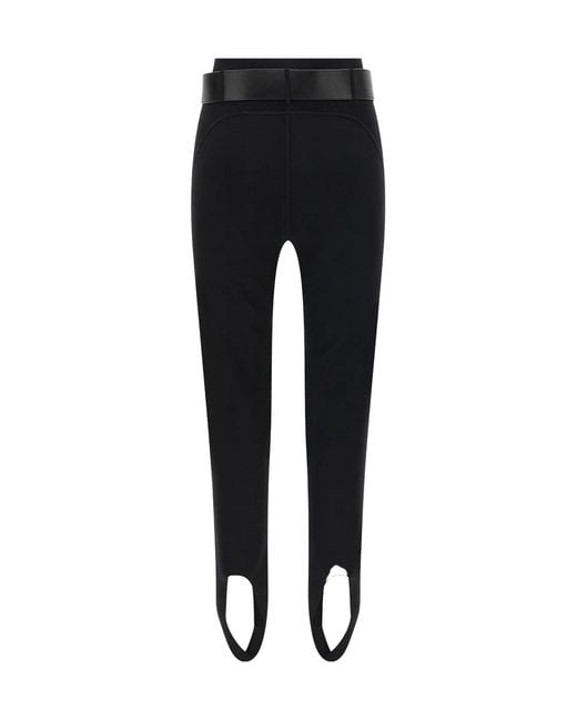Self-Portrait Black Stretch Jersey Leggings With Belt