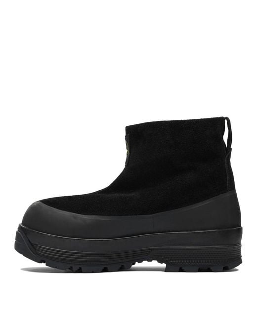 Stone Island Black Suede Ankle Boot for men