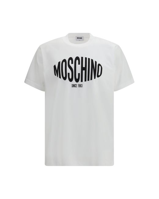 Moschino Gray Logo Printed T-Shirt for men
