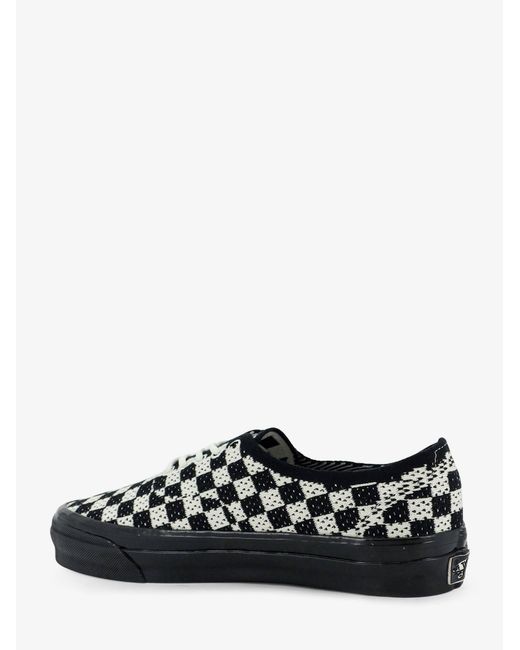 Vans Black Lx Authentic 44 Fabric Sneakers With A Checkerboard Pattern