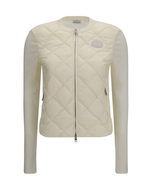 Burberry White Quilted Knit Cardigan