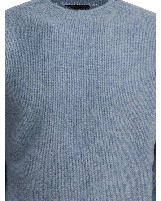 Beams Plus Blue Shaggy Bernard Knitwear Light for men