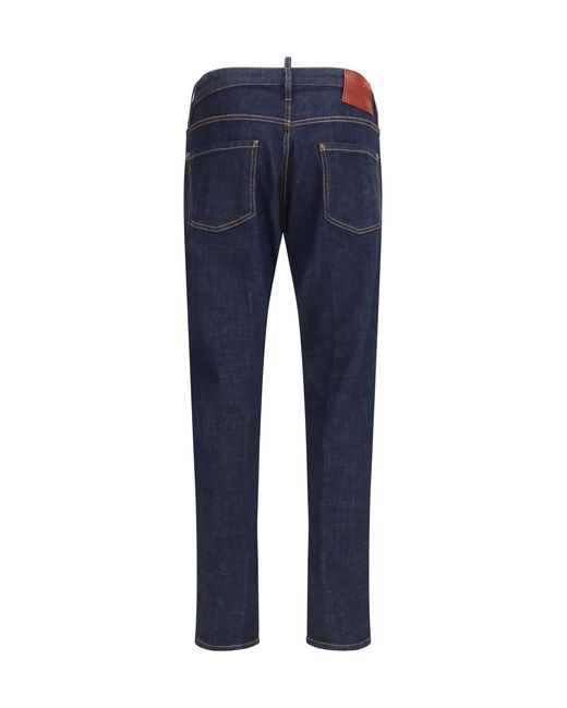 DSquared² Blue Long Stretch Cotton Jeans for men