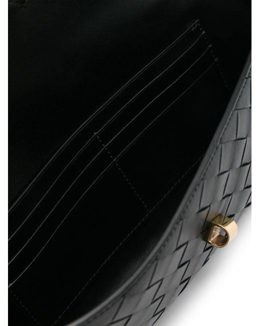 Bottega Veneta Black Andiamo Medium Clutch