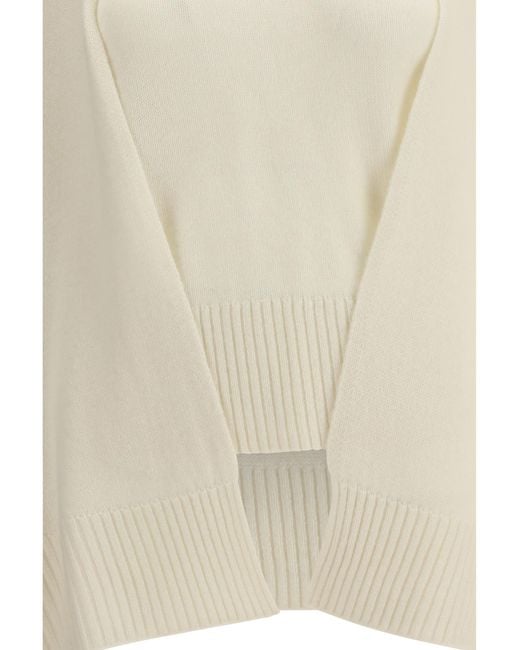 Totême  White Cashmere Poncho Sweater