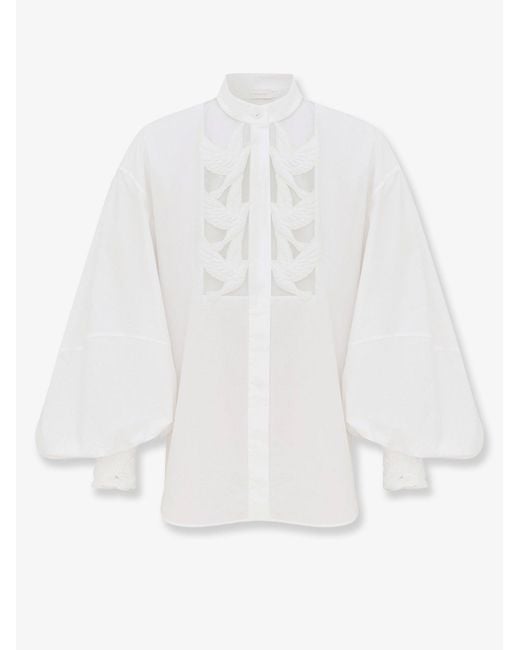 Zimmermann White Luna Applique Shirt