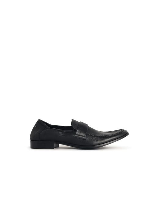MM6 by Maison Margiela White Swing-Toe Leather Moccasins for men