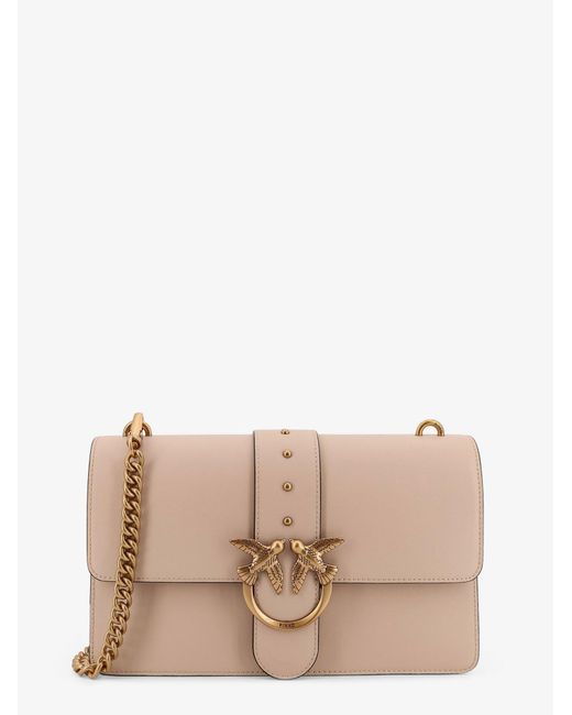 Pinko Natural Love One Leather Crossbody Bag