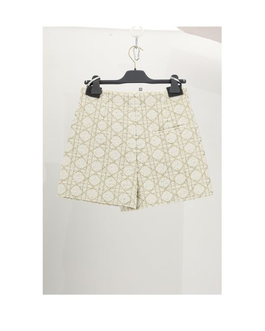 Dior White Dior Short/Jupe Db-Tweed Cannage Or