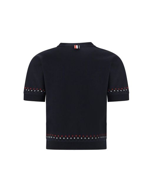 Thom Browne Blue Snowflakes T-Shirt