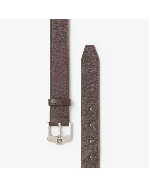 Fendi Brown Ff Leather Belt for men