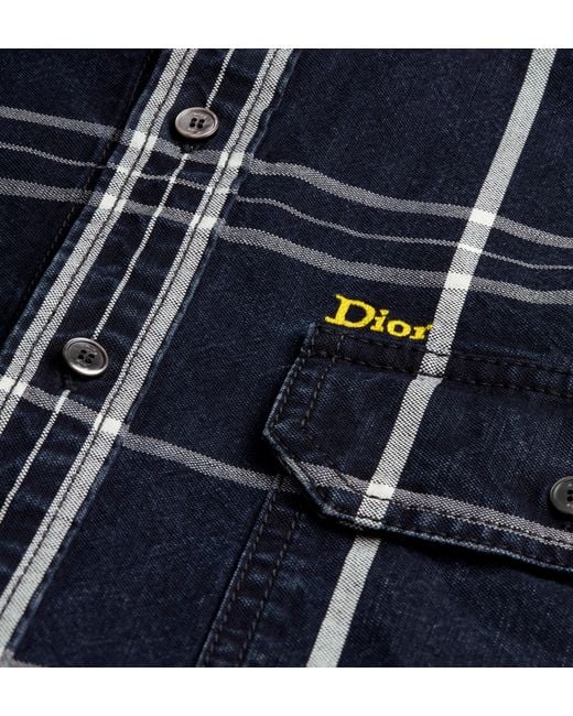Dior Blue Overshirt Denim Jacket Check for men