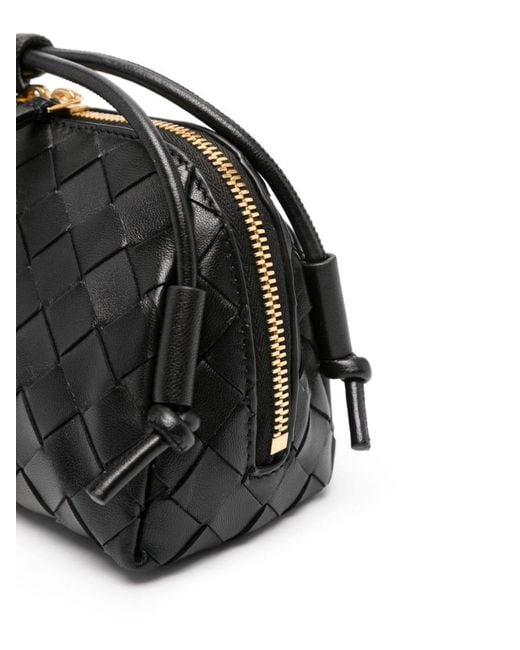 Bottega Veneta Black "Intrecciato Concert" Clutch