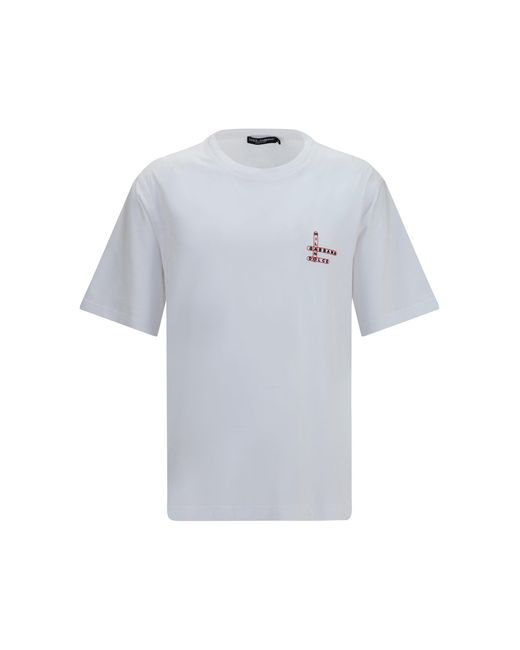 Dolce & Gabbana White Cotton T-Shirt for men