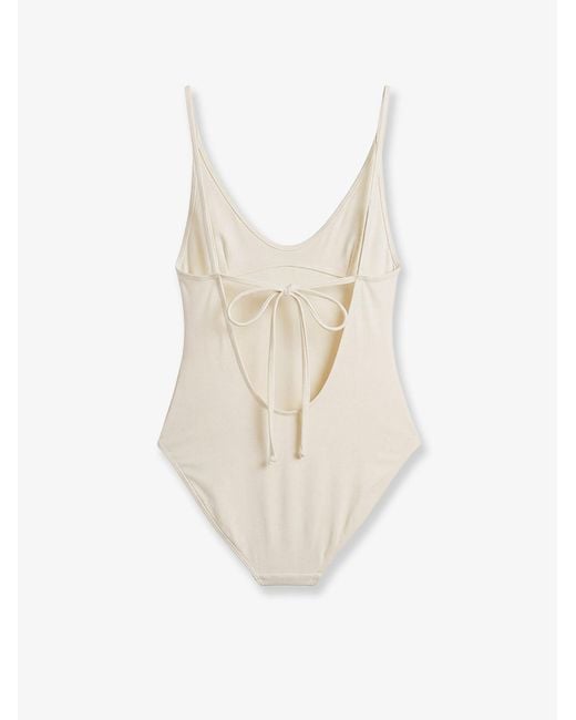 Totême White Nylon Scoop One-Piece Swimsuit