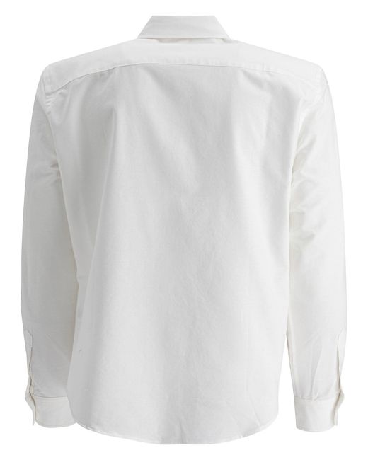 AMI White Heart Logo Embroidery Cotton Shirt for men