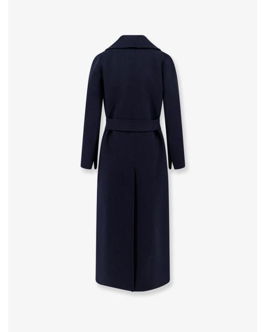 Max Mara Blue Poldo Virgin Wool Coat