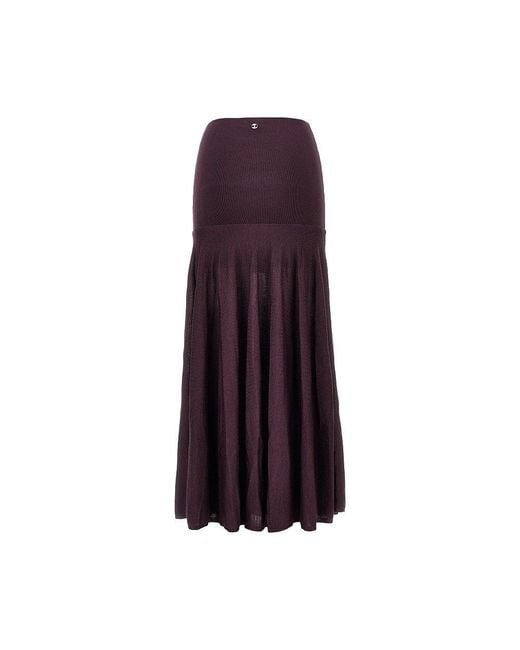 Rabanne Purple Knitted Long Skirt