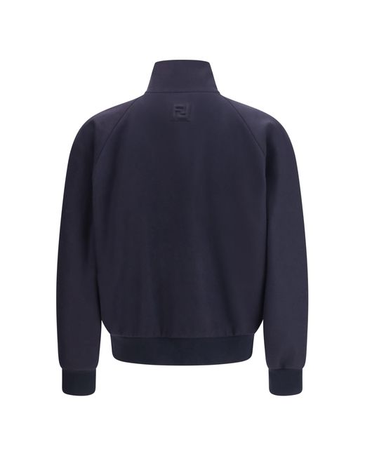 Fendi Blue Cashmere Bomber Jacket for men
