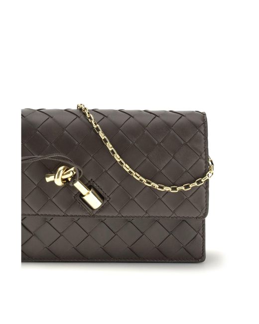 Bottega Veneta Gray Andiamo Pouch On Chain
