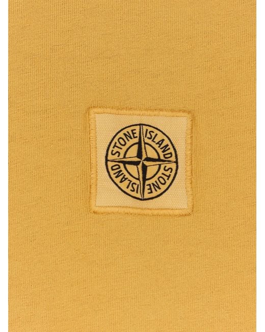 Stone Island Yellow Organic Cotton T-Shirt for men