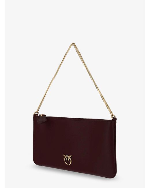 Pinko White Horizontal Flat Leather Crossbody Bag