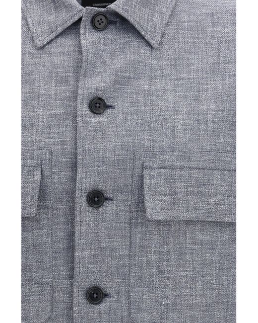 Zegna Blue Crossover Shirt Jacket for men