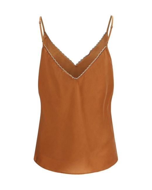 Forte_forte Brown Forte_Forte Short Embroidered Habotai Silk Top