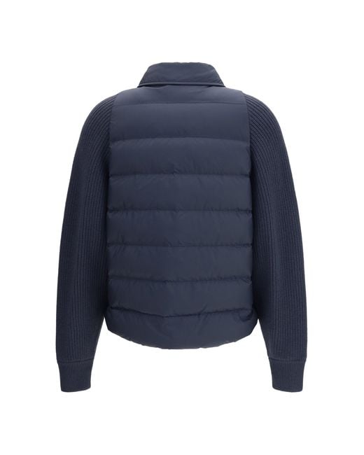 Brunello Cucinelli Blue Wr Padded Jacket