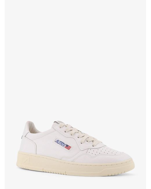 Autry White Medalist Leather Sneakers for men