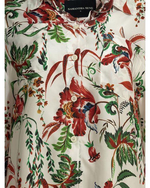 Samantha Sung Gray Camicia Pajama Asian Botanic