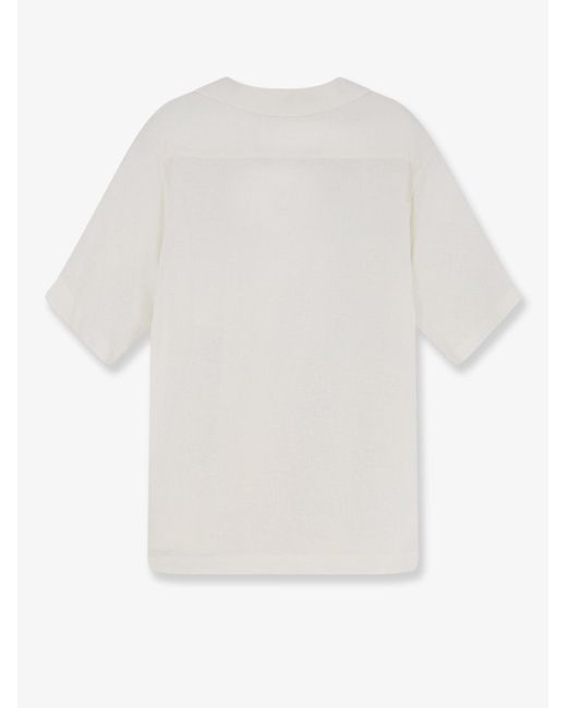 Hevò White Linen And Viscose Blend Shirt for men