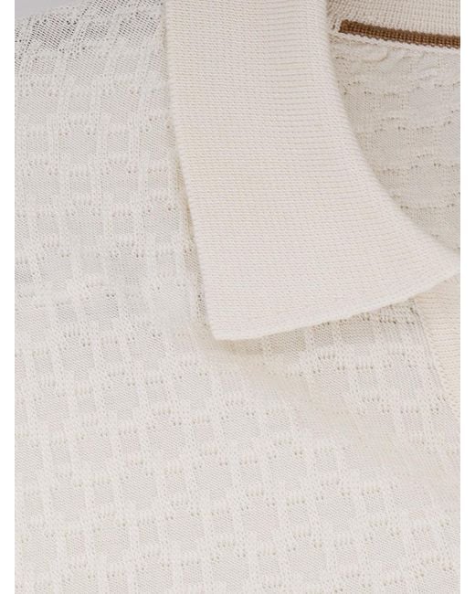 Boss White Silk Sweater With Processing All-Over for men