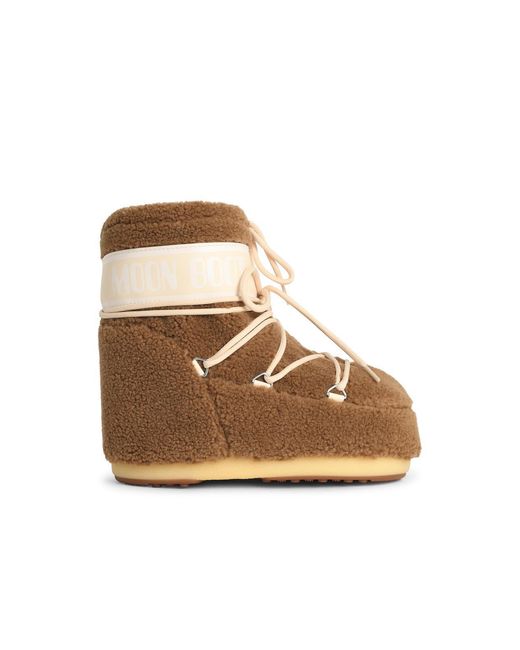 Moonboot Natural Camel Faux Fur Boot