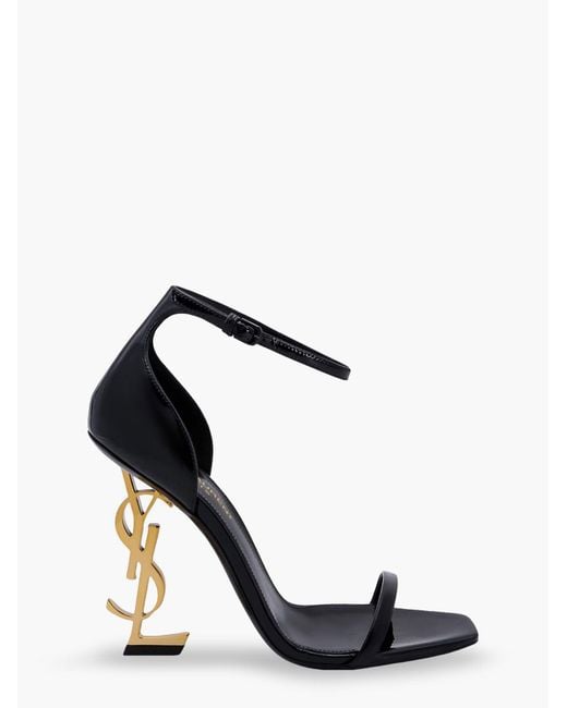 Saint Laurent White Opyum Patent Leather Sandals