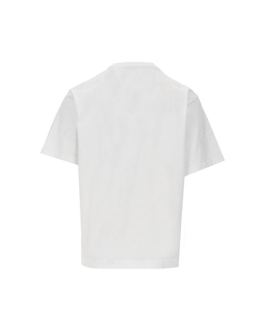 Dolce & Gabbana White Dolce&Gabbana Embroidered Patch Boxy T-Shirt for men