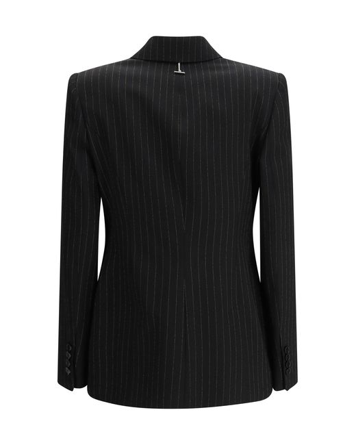 McQueen Black Pinstriped Double-Breasted Jacket