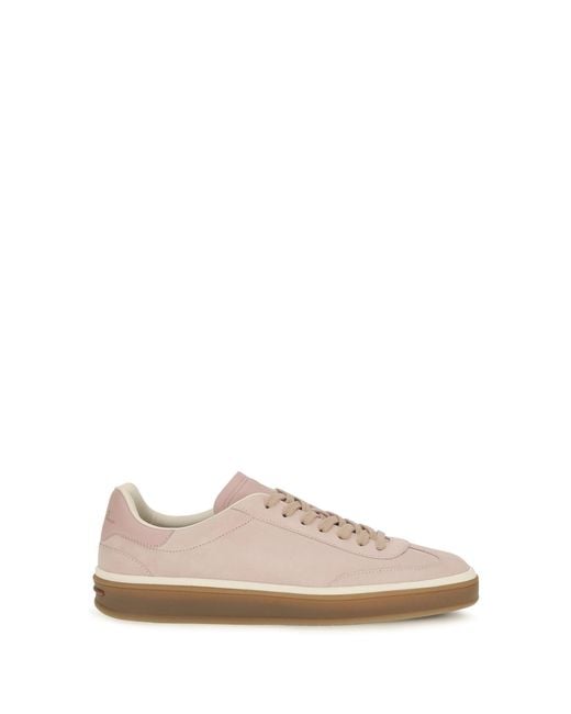 Loro Piana Pink Suede Tennis Walk Sneakers Summer