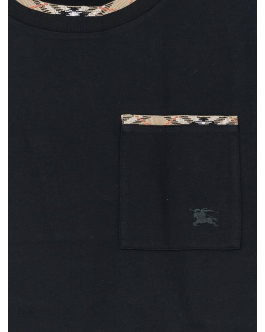 Burberry Black Cotton T-Shirt for men