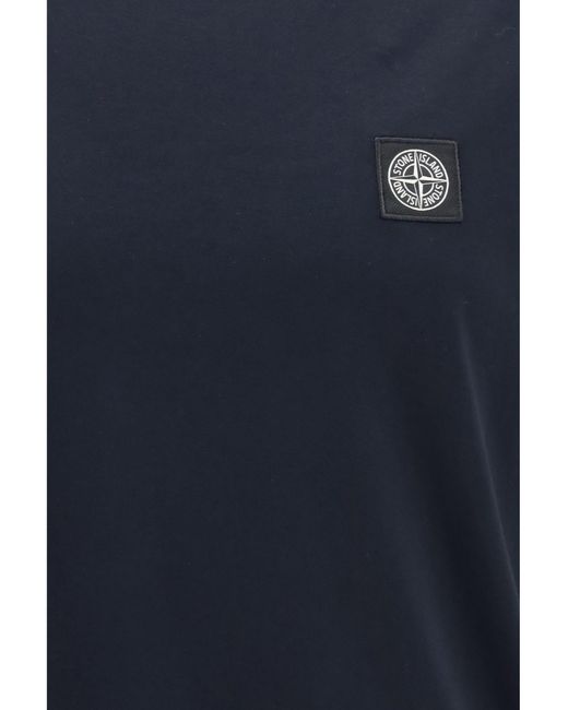 Stone Island Blue Logo Patch T-Shirt for men