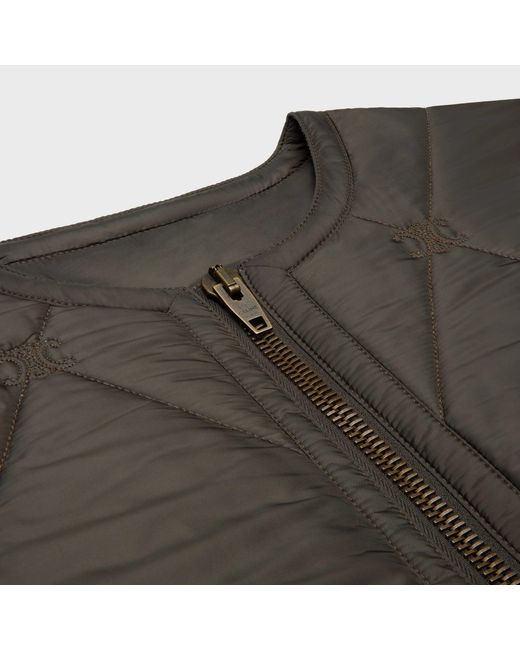 Céline Gray Quilted Zippered Jacket
