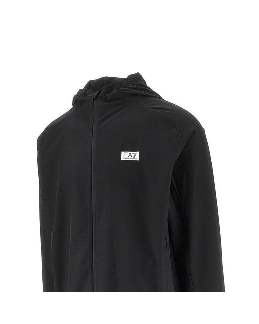 EA7 Black Dynamic Athlete Ventus7 Full-Zip Hoodie for men