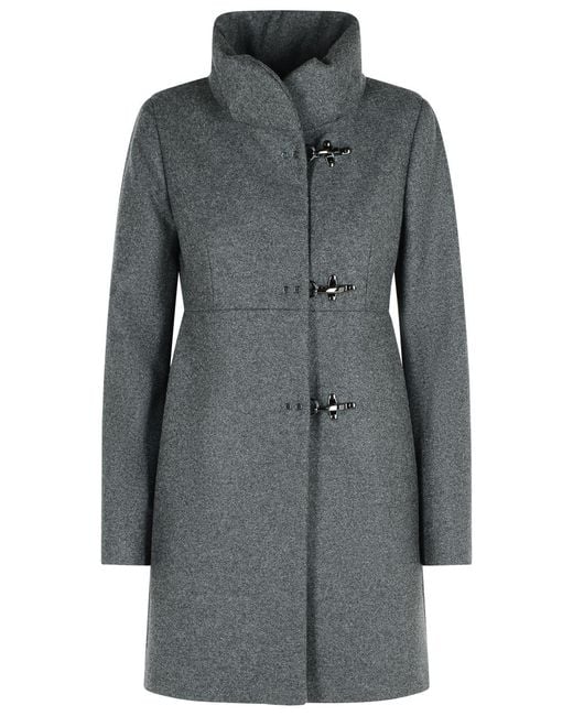 Fay Gray Graphite Wool Blend Coat