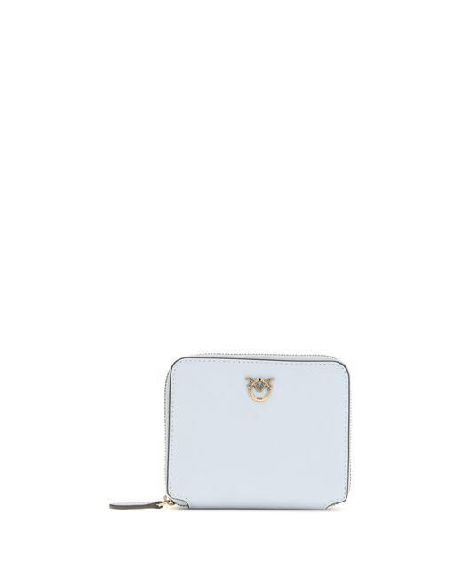 Pinko White Wallet Zip-Around Calf Leather Light