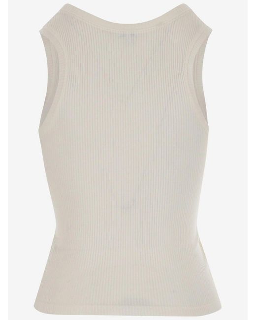 Loewe White Silk Tank Top